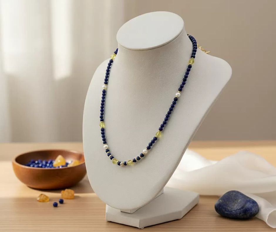 【赫本珠寶】低調奢華・青金石套組(手環項鏈),：QueenDom,赫本珠寶,翡翠項鍊,珍珠毛衣鍊,淡水珍珠