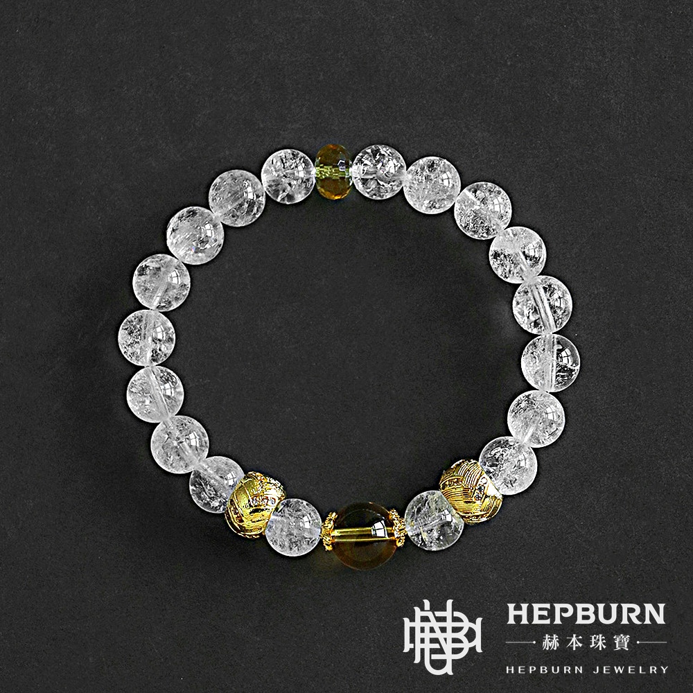 【赫本珠寶】白曜淨域 · 天然白阿賽療癒財富手鍊,10mm手鍊,8mm手鍊,招財能量,療癒珠寶,冥想水晶