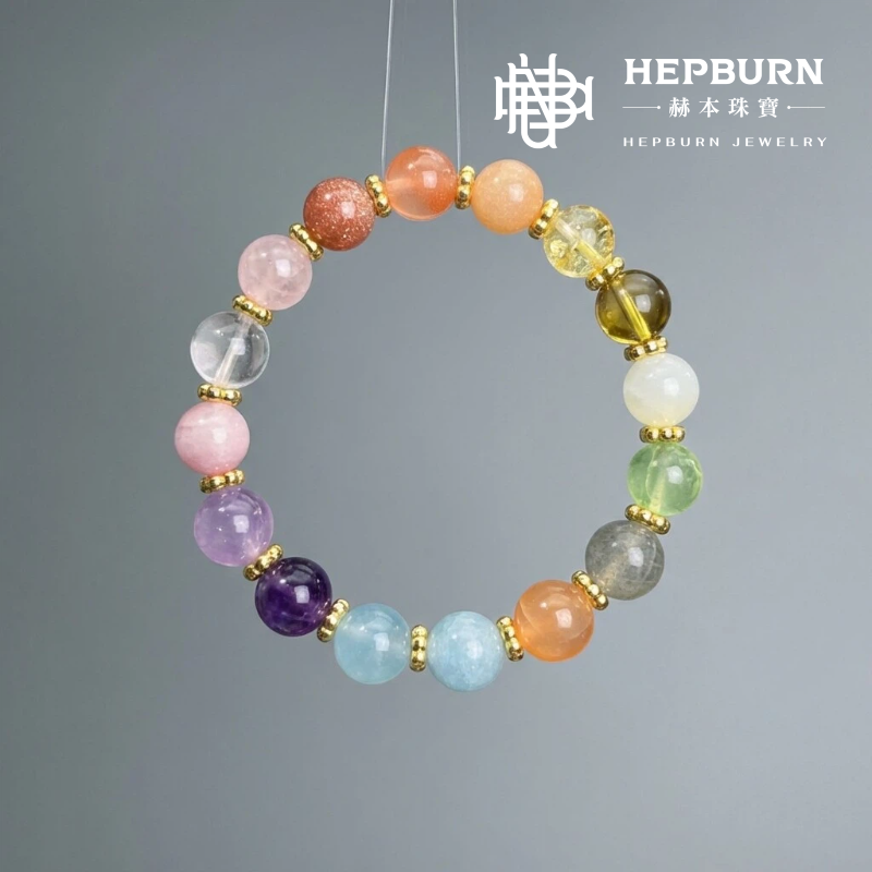 【赫本珠寶】設計款-萬事俱備多寶手鍊,質感飾品,招財避邪,水晶串珠,全方位運勢,天然石設計