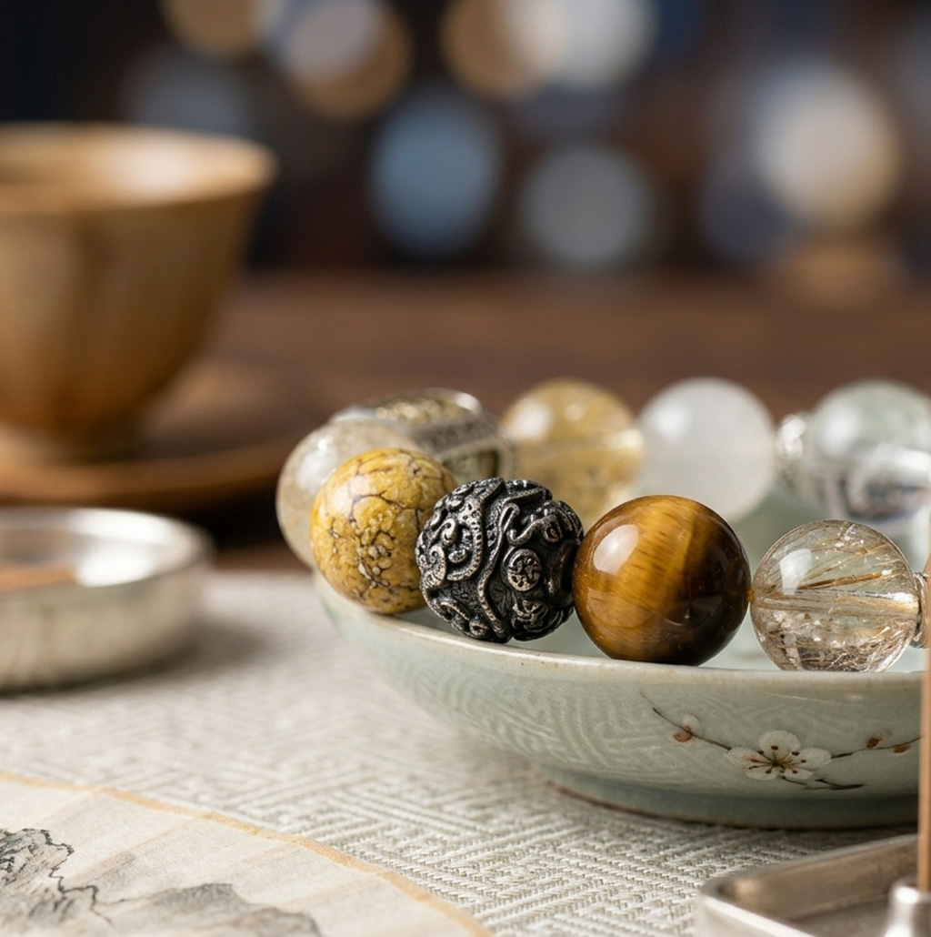 【赫本珠寶】五行啟運系列 · 無量金土五行手串 | 金守財｜土成庫｜先守後進 | 男女款,QueenDom,赫本珠寶,五行手串,木水五行,五行補運