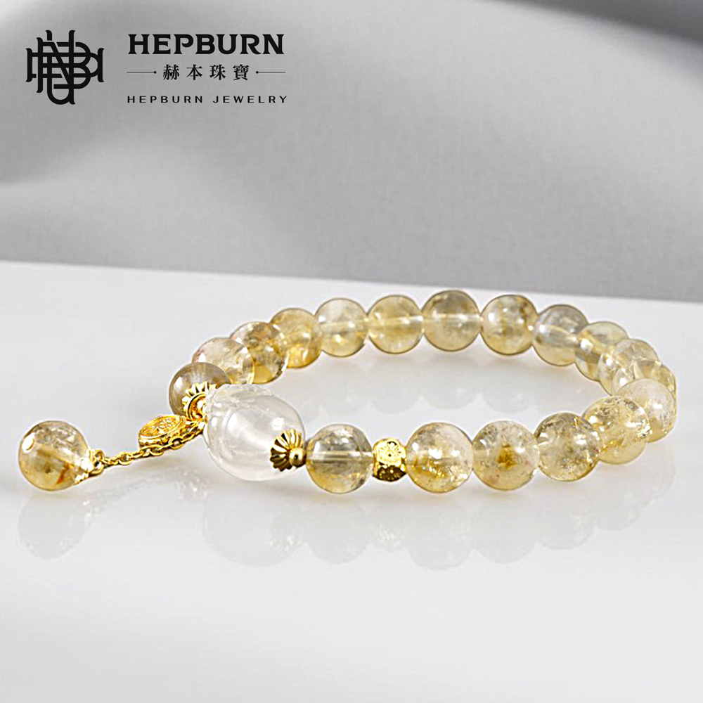 【赫本珠寶】設計款-招財豼貅蜂蜜奶蓋黃塔晶手鍊,能量水晶,旺財飾品,避邪守護,事業運手鍊,招偏財