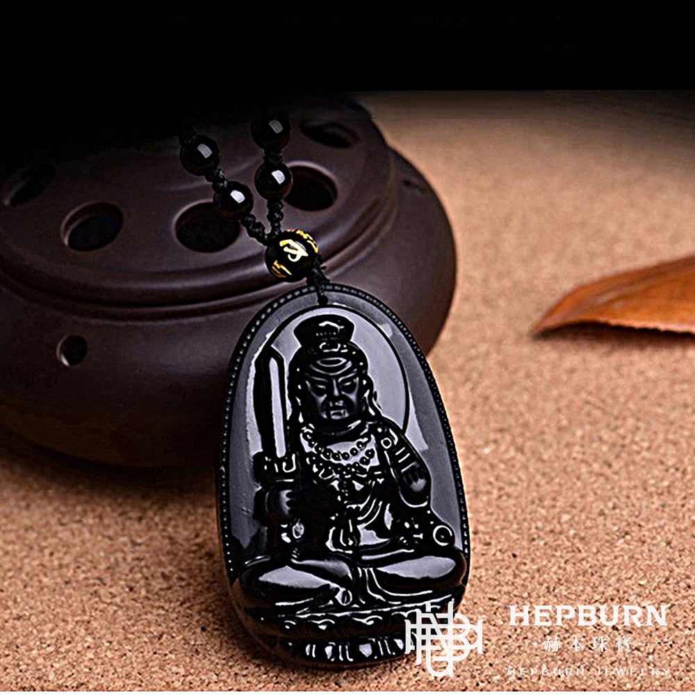 【赫本珠寶】磨砂黑曜石十二生肖屬相守護神-八大守護神,QueenDom,能量淨化,天然黑曜石,招福避邪,本命佛