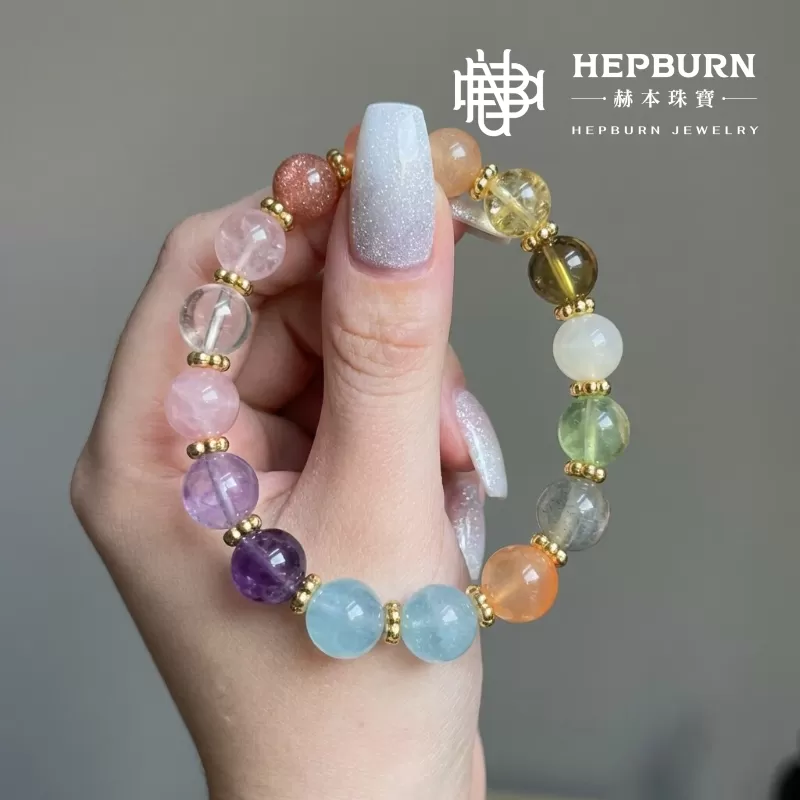 【赫本珠寶】設計款-萬事俱備多寶手鍊,質感飾品,招財避邪,水晶串珠,全方位運勢,天然石設計