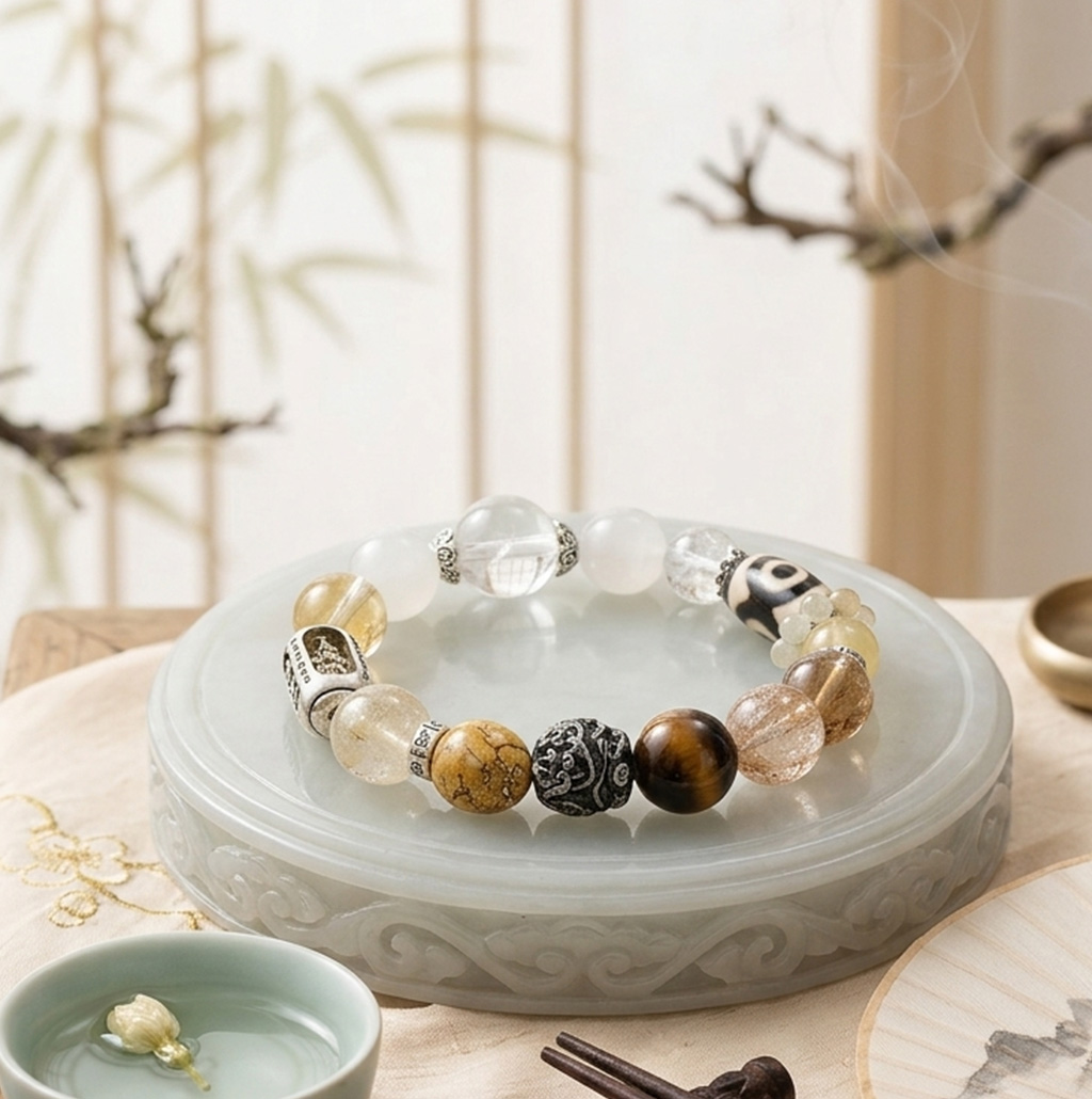 【赫本珠寶】五行啟運系列 · 無量金土五行手串 | 金守財｜土成庫｜先守後進 | 男女款,QueenDom,赫本珠寶,五行手串,木水五行,五行補運