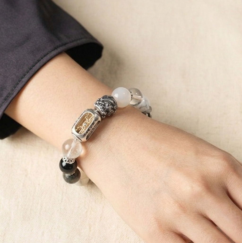 【赫本珠寶】五行啟運系列 · 無量水金五行手串 | 水走財｜金守序｜流而不散 | 男女款,QueenDom,赫本珠寶,五行手串,木水五行,五行補運