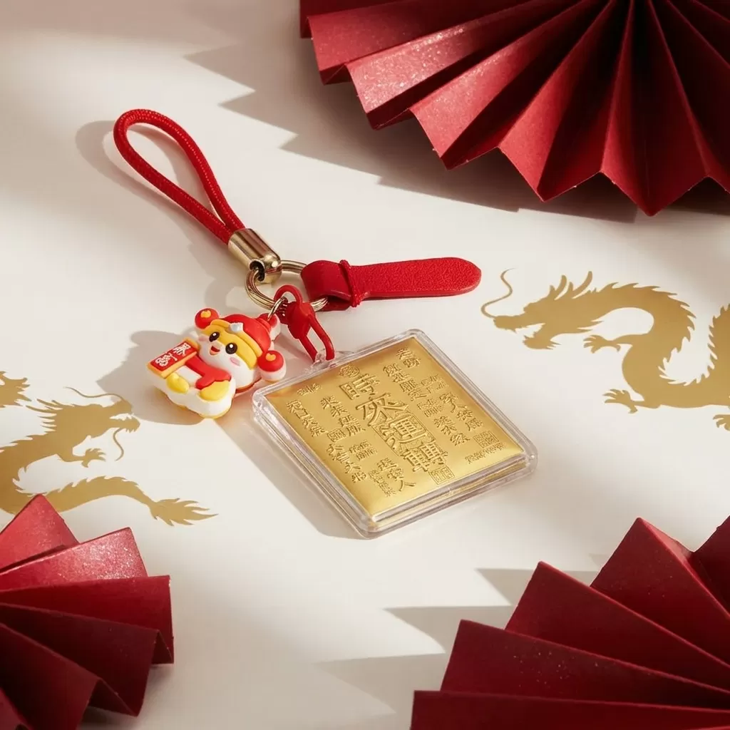 【赫本珠寶】時來運轉黃金掛飾/手機吊飾,QueeDom,禮品首選,精緻工藝,幸運飾品,招財