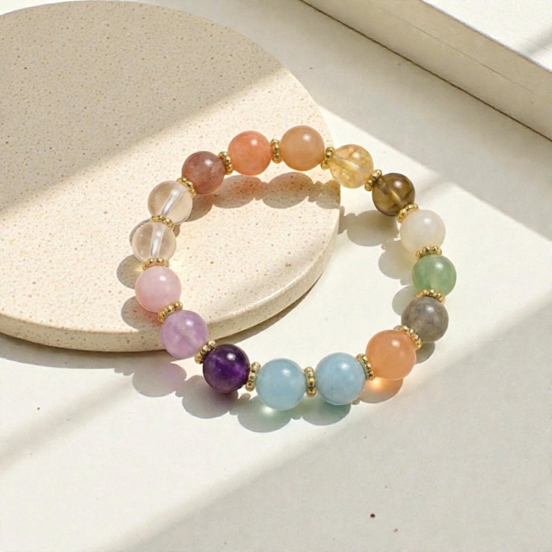 【赫本珠寶】設計款-萬事俱備多寶手鍊,質感飾品,招財避邪,水晶串珠,全方位運勢,天然石設計