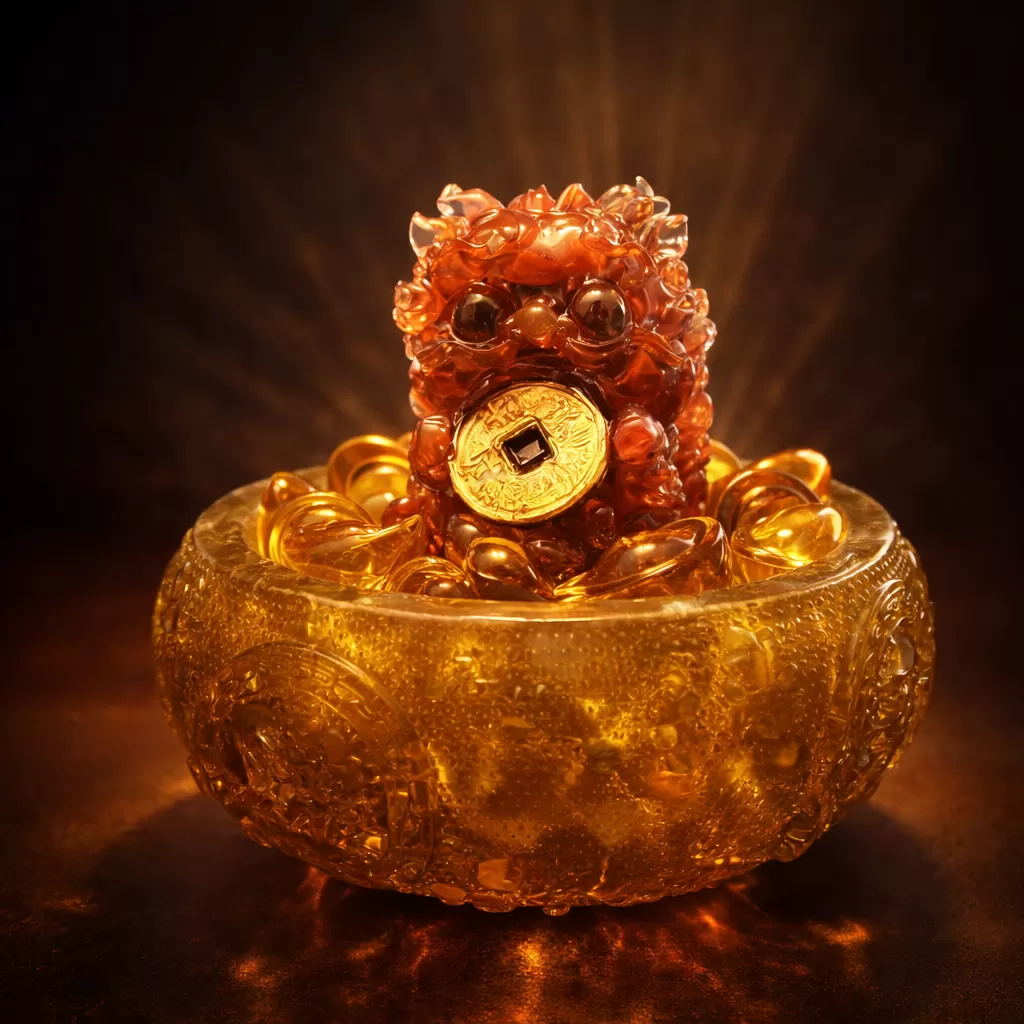【赫本珠寶】吞金獸聚寶盆三件組｜南紅瑪瑙紅獸守庫 × 聚寶佈局擺設