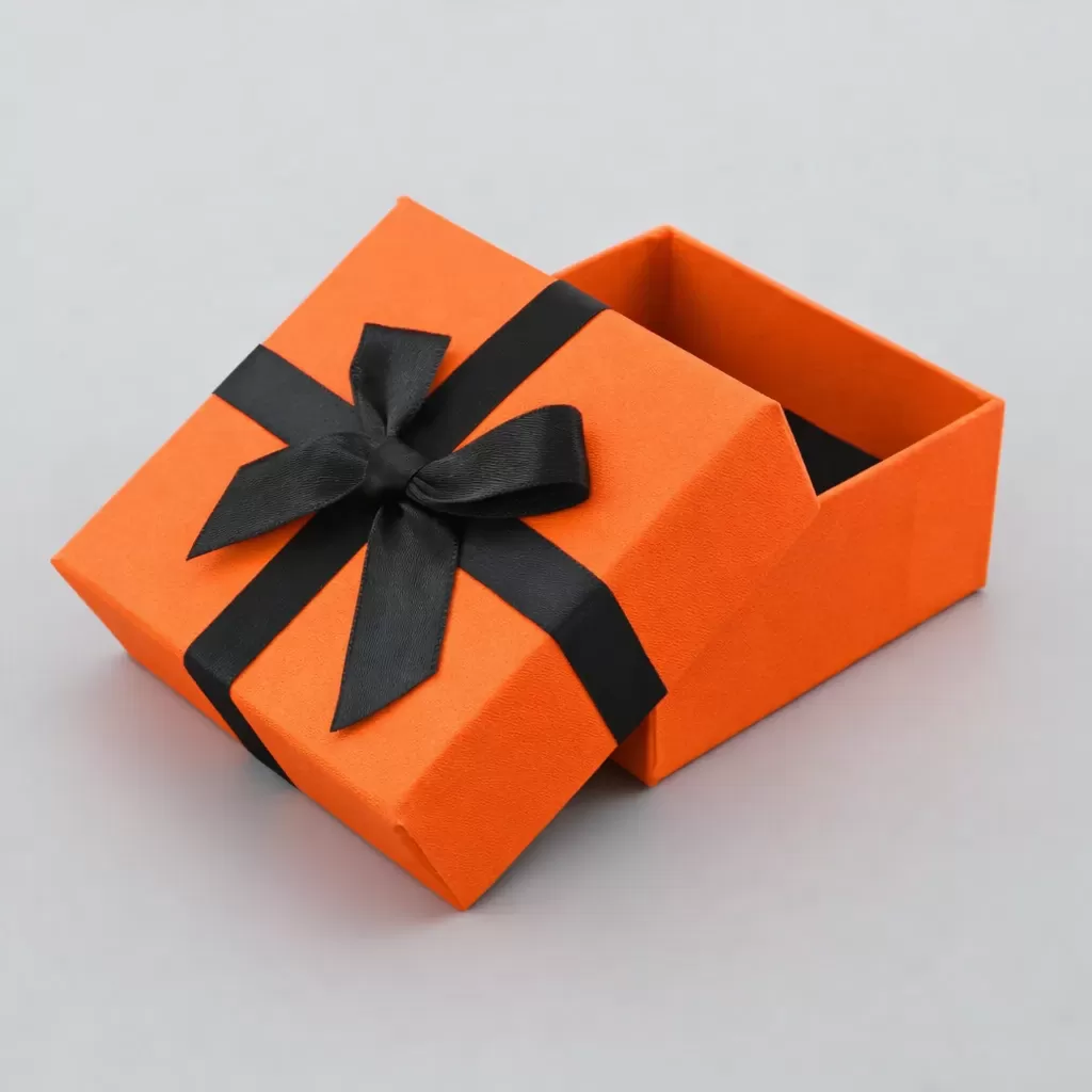 精緻蝴蝶結飾品橘色禮盒(大)