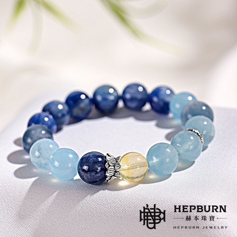 【赫本珠寶】瀾語之境 · 藍系漸層多寶天然水晶手串