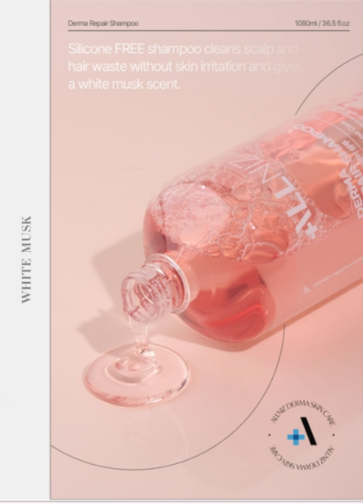 韓國ALLNIZ 爆水感修護白麝香香水洗髮精 1080ml-粉瓶