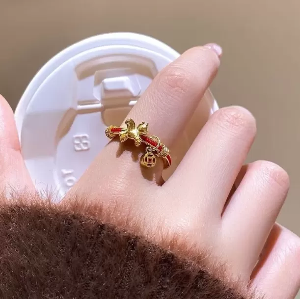 馬上有錢聚財開運戒指（可調節）共兩款