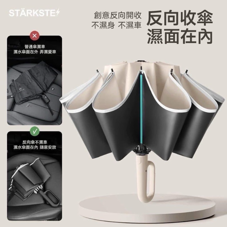 Ⓣx-STÄRKSTE加大反向折疊兩用傘,U60370007,Ⓣx-STÄRKSTE加大反向折疊兩用傘,反向開收,夜間反光條,所有商品