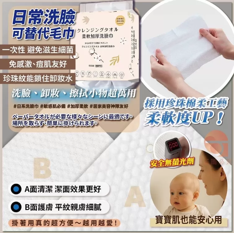 霸王包 雲感肌·日系極柔洗臉巾190 抽*2包,U60330017,霸王包雲感肌·日系極柔洗臉巾190抽*2包,加厚柔軟,護膚搭配,所有商品