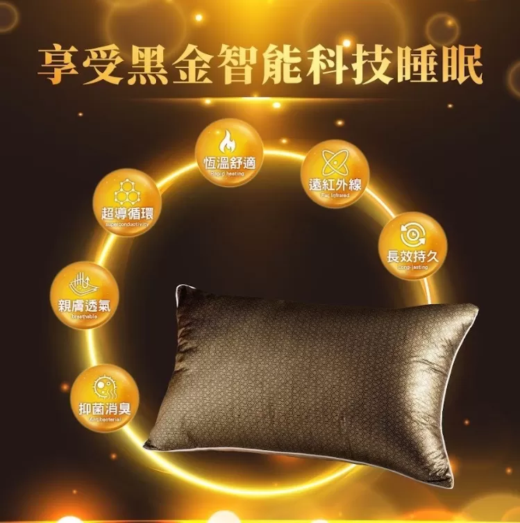 石墨烯黑金 遠紅外線絲絨枕,U53500006,石墨烯黑金遠紅外線絲絨枕,吸濕排汗,柔軟貼臉,所有商品