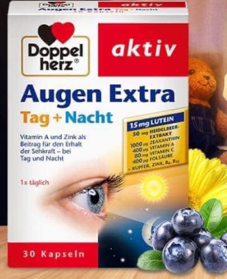 德國Doppelherz多寶雙心日夜護眼夜黃素-加強版30粒/盒