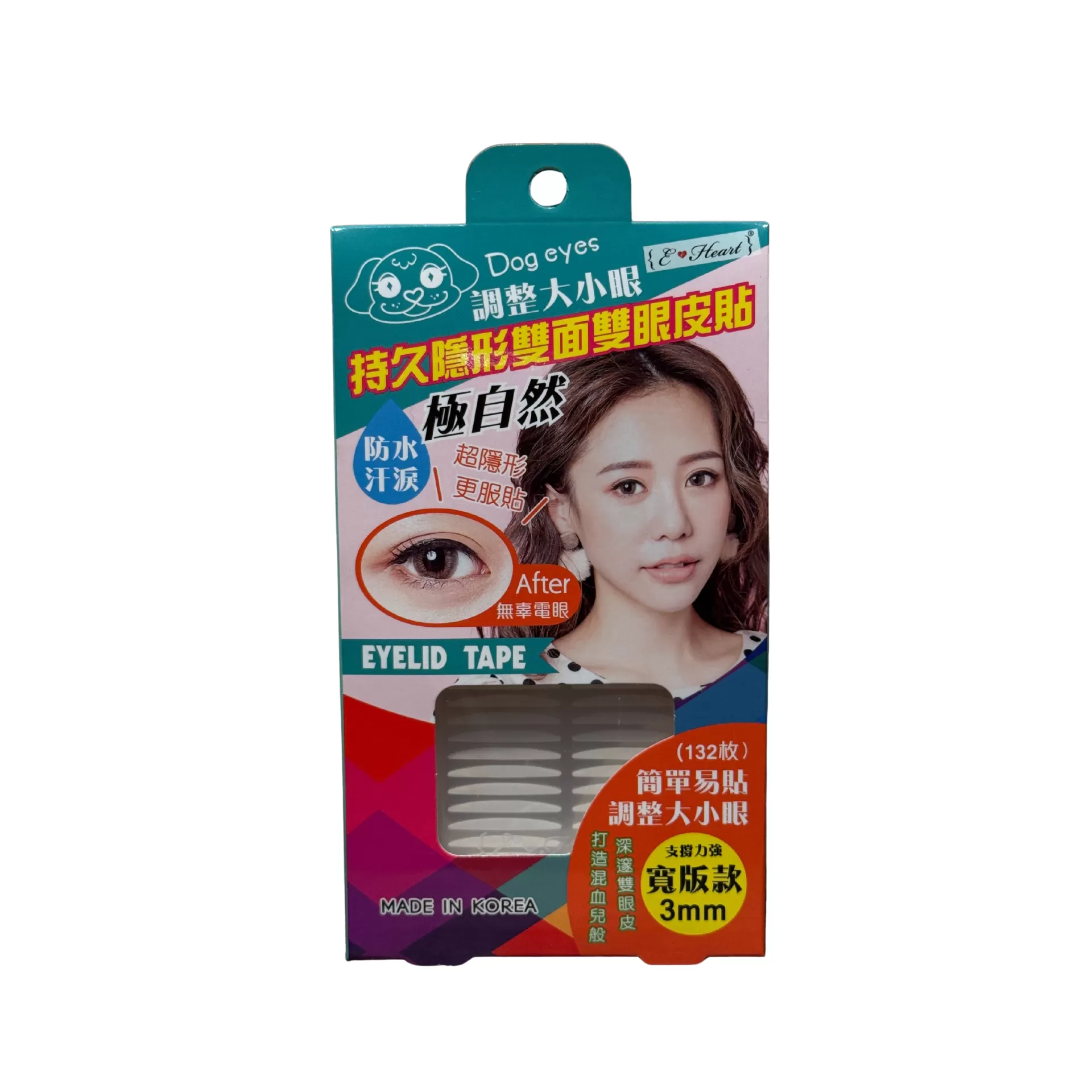 【E‧Heart】持久隱形雙面雙眼皮貼(寬版132枚 女用)