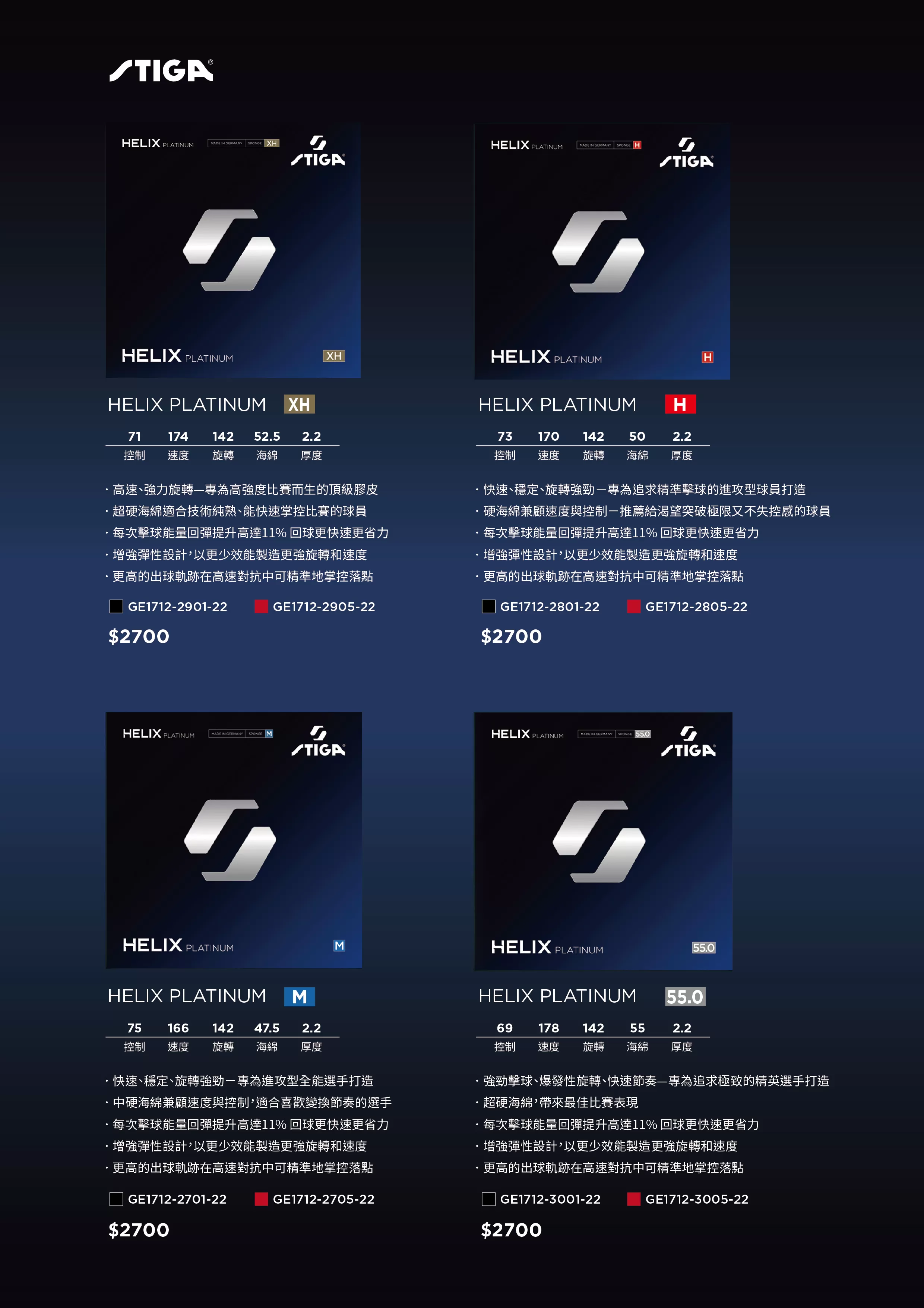 STIGA HELIX PLATINUM XH