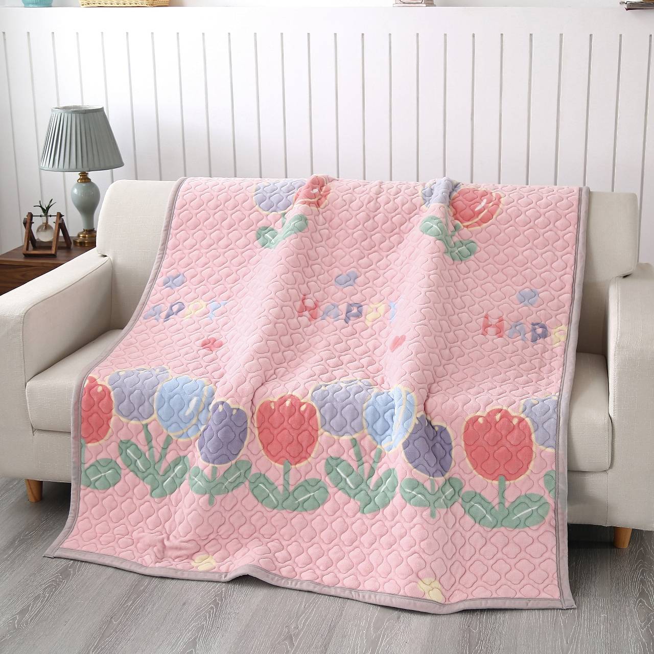 遠紅外抗菌抑菌石墨烯發熱印花毯/春意盎然