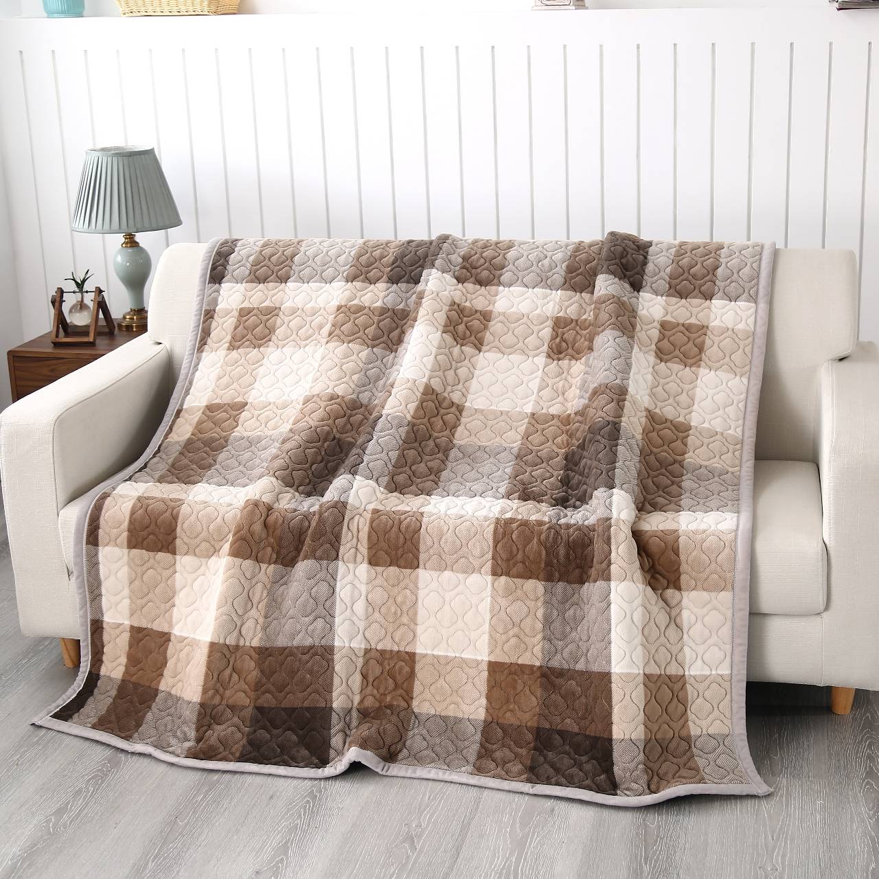 遠紅外抗菌抑菌石墨烯發熱印花毯/木棕格