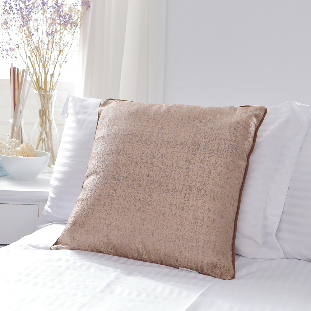 印象棕-古典提花抱枕套