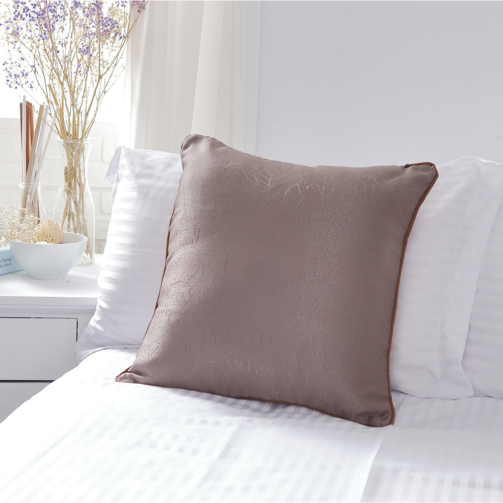 葉羽棕-古典提花抱枕套