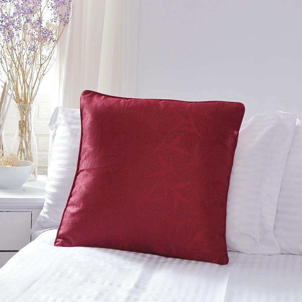 墨竹紅-古典提花抱枕套