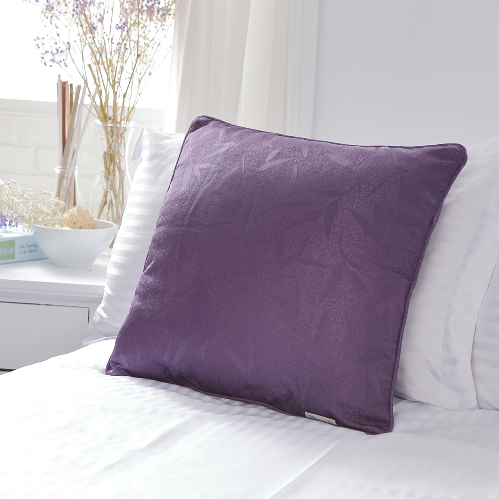 墨竹紫-古典提花抱枕套