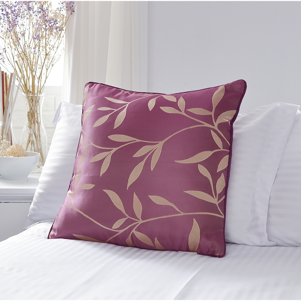 椿萱紫-古典提花抱枕套