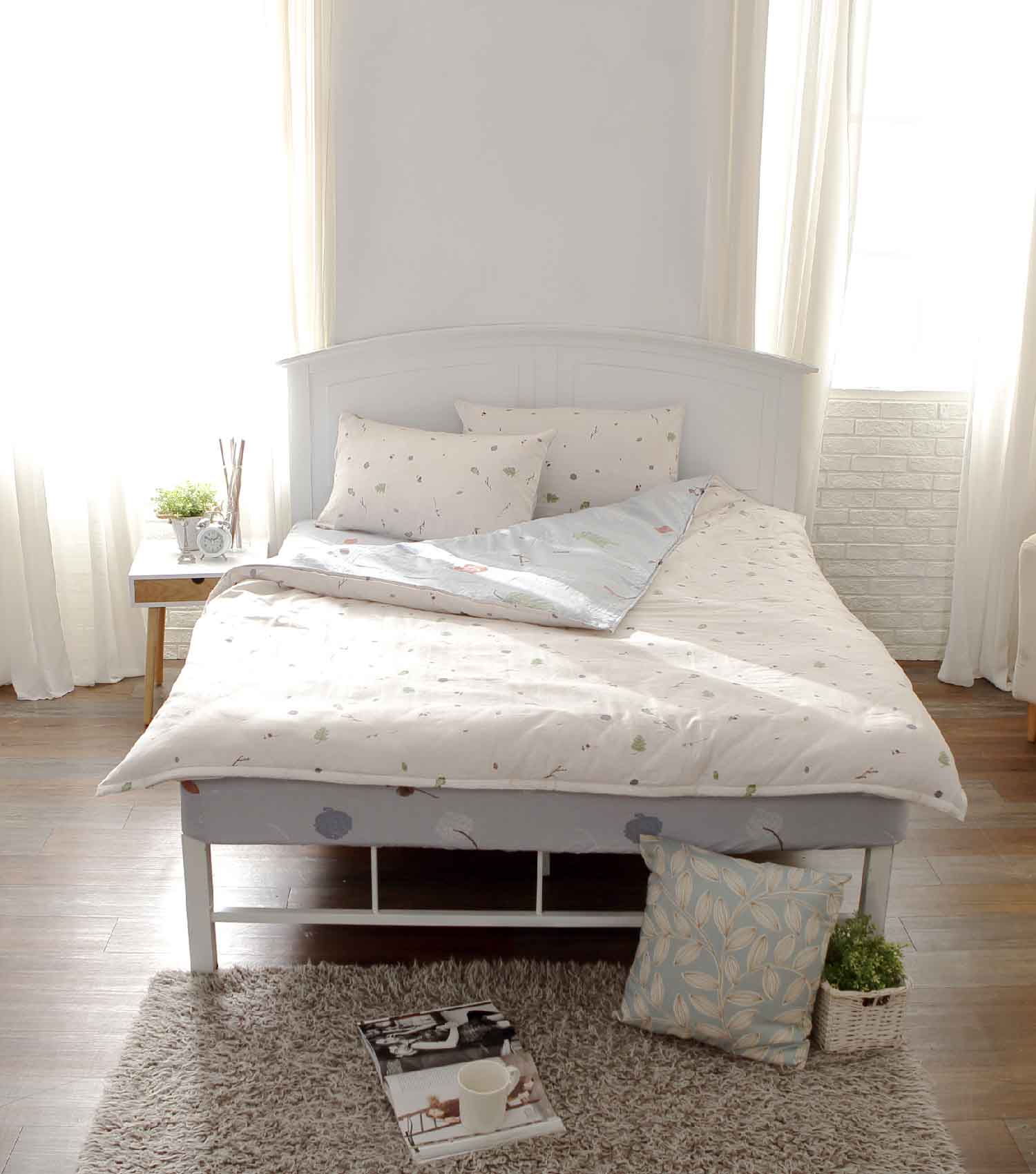 光點記憶-精梳棉印花/四件式兩用被床包組