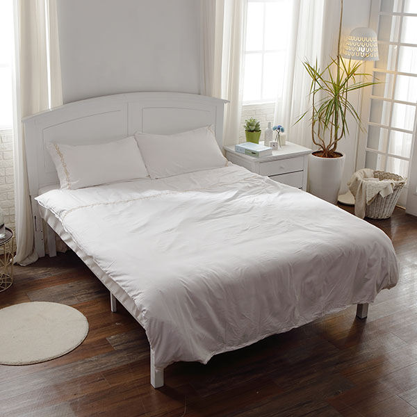 飯店精緻刺繡磨毛柔舒絨四件式床包被套組