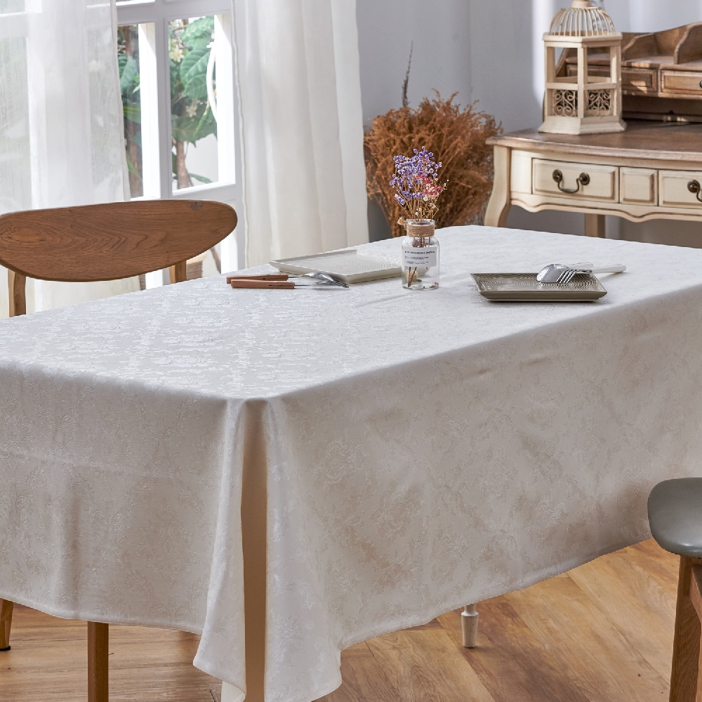 巴洛克風格白-防水防油桌巾