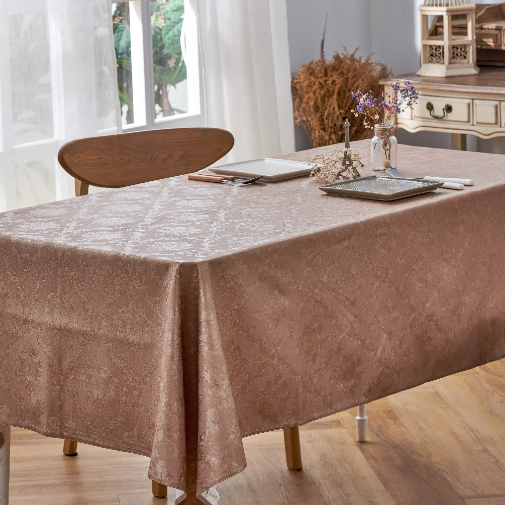 巴洛克風格棕-防水防油桌巾
