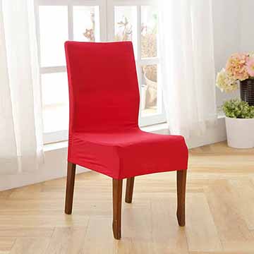 柔順彈性半截式餐椅辦公椅套-酒窖紅