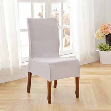 柔順彈性半截式餐椅辦公椅套-低調灰