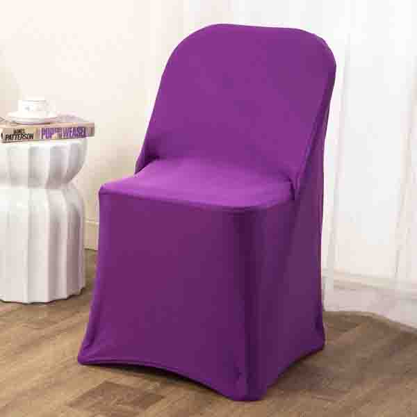 柔順彈性集會會議用摺疊椅椅套-俏皮紫