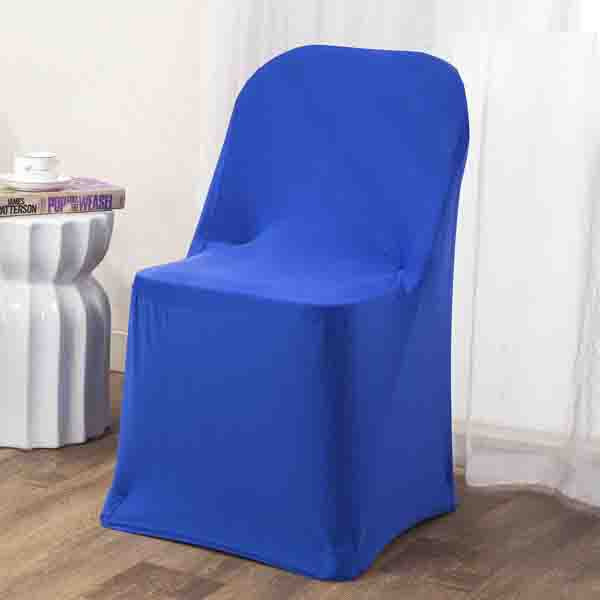 柔順彈性集會會議用摺疊椅椅套-沉穩藍