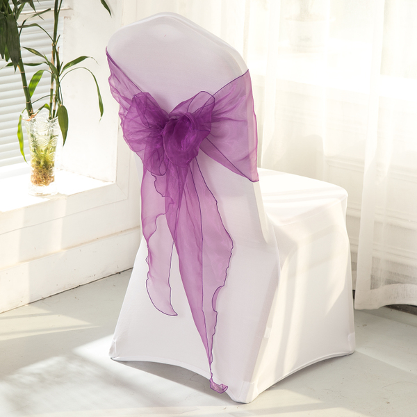 婚禮派對用浪漫雪紡紗飄逸帶-俏皮紫