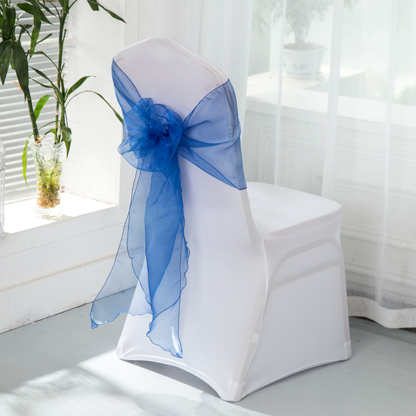 婚禮派對用浪漫雪紡紗飄逸帶-沉穩藍