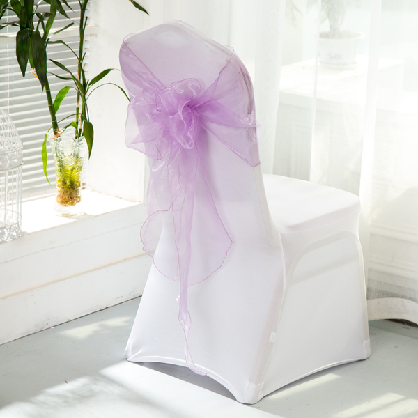 婚禮派對用浪漫雪紡紗飄逸帶-跳耀紫