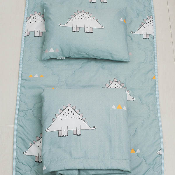 萊塞爾天絲兒童睡墊三件組-賣萌小龍(藍)