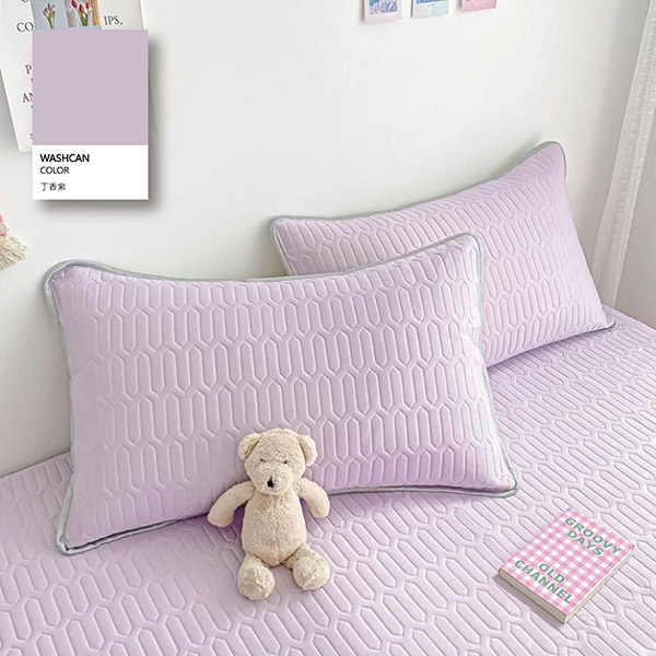 夏日涼感冰絲乳膠枕套/2入/丁香紫