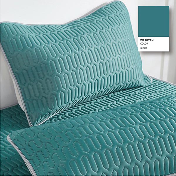 夏日涼感冰絲乳膠枕套/2入/湖水綠