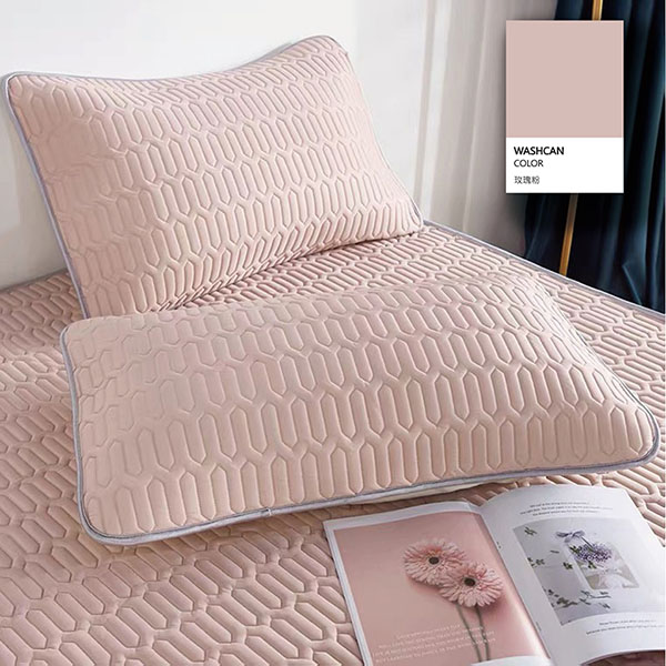 夏日涼感冰絲乳膠枕套/2入/玫瑰粉