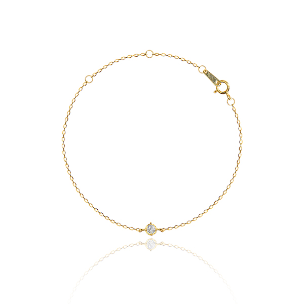 LZL Jewelry 輕珠寶飾品 - ODETTE | 單鑽純銀18K手鍊