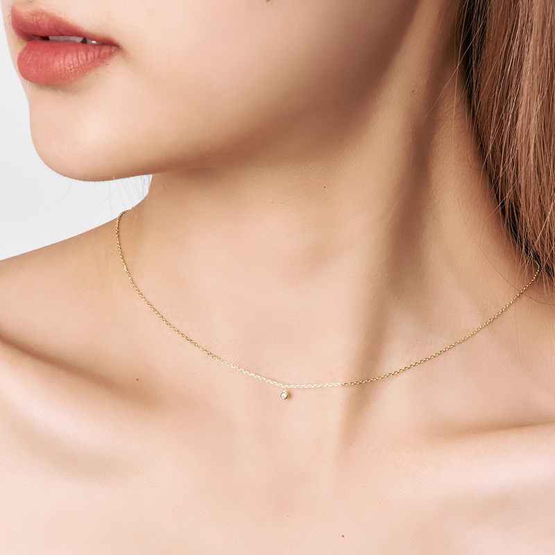 LZL Jewelry 輕珠寶飾品 - ODETTE | 單鑽純銀項鍊
