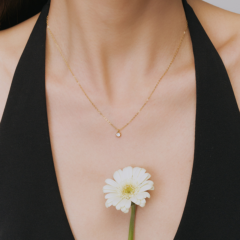 ODETTE | 經典花苞單鑽項鍊