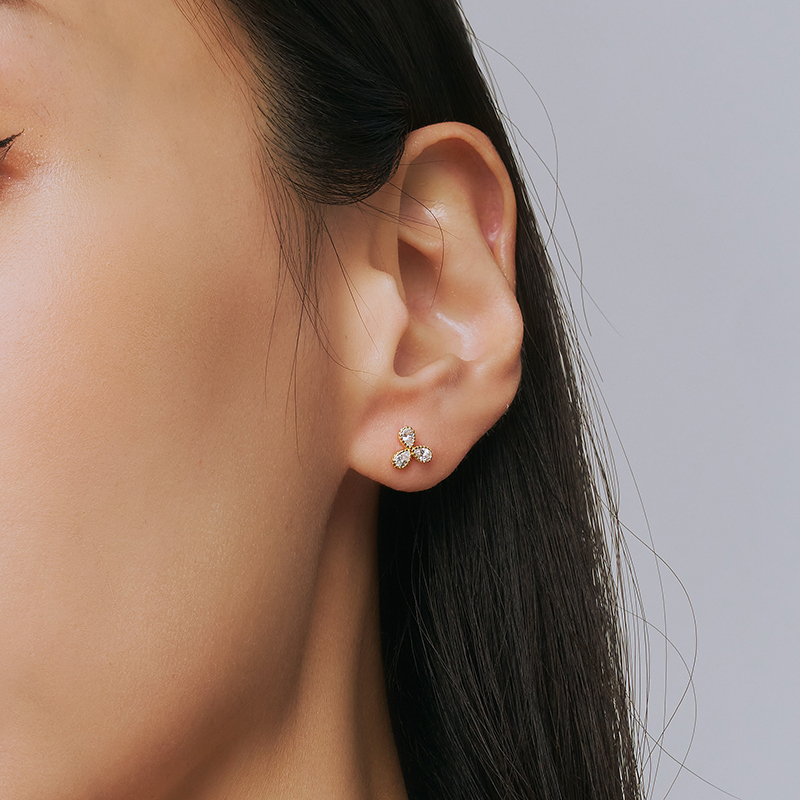 ODETTE | 三葉幸運草純銀耳環