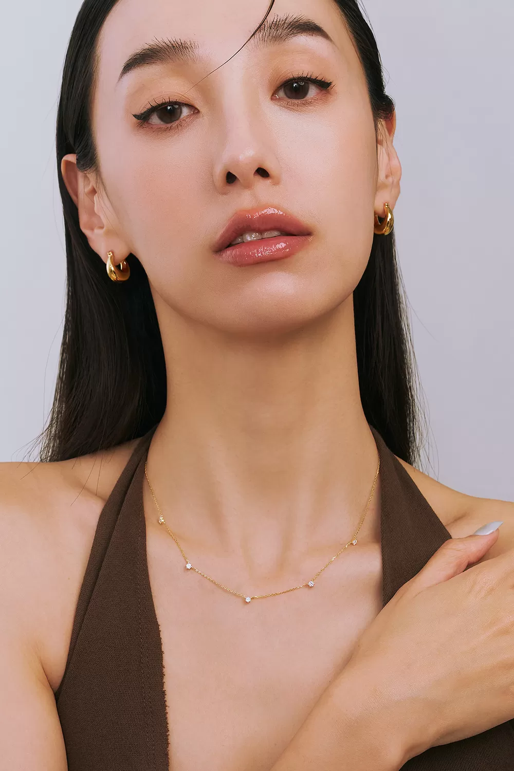 ODETTE | 18K流星5顆滿鑽項鍊,NEW獨家訂製不翻鑽,C114130003,ODETTE|18K流星5顆滿鑽項鍊,18K金,75%純黃金