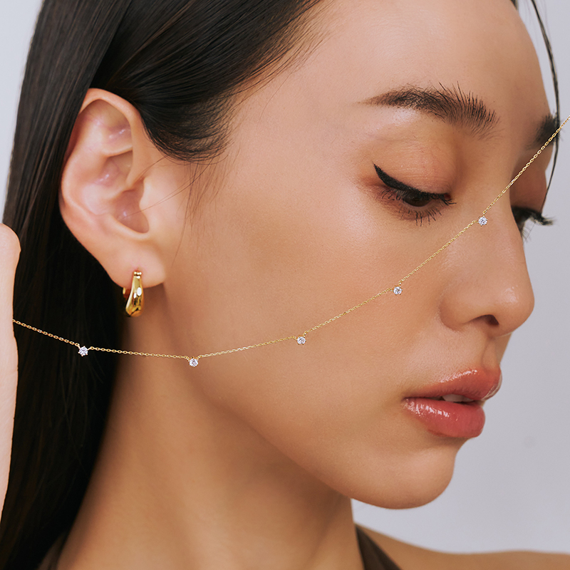 ODETTE | 18K流星5顆滿鑽項鍊,NEW獨家訂製不翻鑽,C114130003,ODETTE|18K流星5顆滿鑽項鍊,18K金,75%純黃金